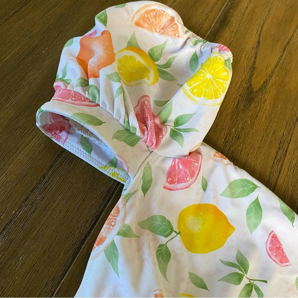 Pink Desert lemon grapefruit two piece swimsuit